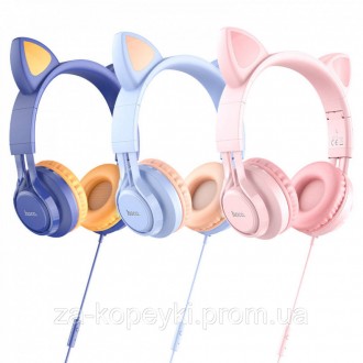 Качественные наушники HOCO Cat Ear Headphones W36 – яркие и красивые, отличный п. . фото 2