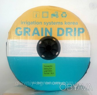 Капельная лента для полива п-во Корея Grain Drip 6 mil через 20 см, 3000 м 1.38