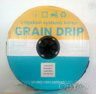 Капельная лента для полива п-во Корея Grain Drip 6 mil через 20 см, 3000 м 1.6