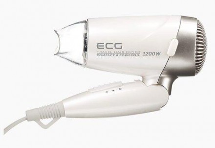 Фен для сушки и укладки волос складной дорожный ECG VV 1200 travel S белый 
Для . . фото 4