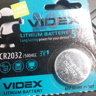 Батарейка lithium cell cr2032 3v sc videx.
Фірма Videx. Діаметр 2 см.
Коробка уп. . фото 2