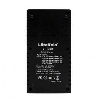LiitoKala Lii-202 - універсальний зарядний пристрій для Ni-Mh, Ni-Cd, Li-Ion і L. . фото 4