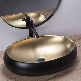 Умывальник Melania Black / Gold идеально подходящий для современных ванных комна. . фото 4