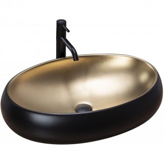 Умывальник Melania Black / Gold идеально подходящий для современных ванных комна. . фото 3
