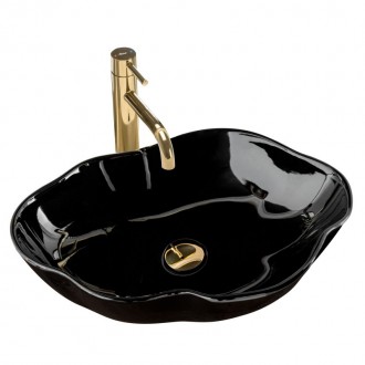 Умывальник (раковина) REA PEARL BLACK накладной черный. Киев. фото 1 Умывальник (раковина) REA PEARL BLACK накладной черный. Киев. фото 1
