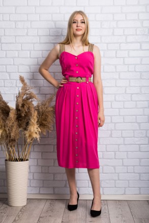 
Летнее платье сарафан производство Турция. Крой приталенный, длина средняя, юбк. . фото 2
