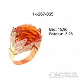 Сказочно красивое золотое кольцо с великолепным оранжевым топазом в первую же ми. . фото 1