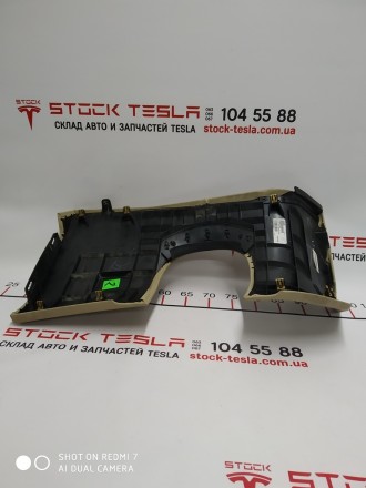 Накладка декоративная под руль левая Pur Mojave  (КОЖА БЕЖ ) Tesla model S 10024. . фото 3