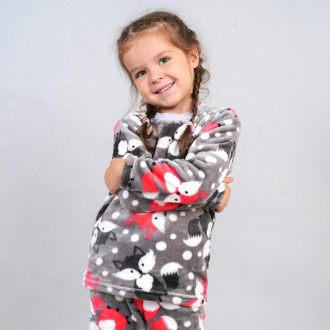 Теплая пижама для девочки состоит из теплой кофты и штанишек.Материал пижамы - в. . фото 3