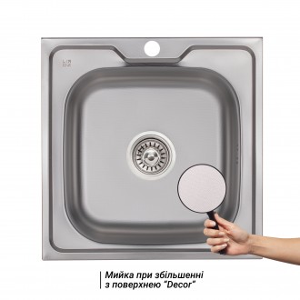 Кухонна мийка Lidz 5050 0,6 мм Decor (LIDZ5050DEC06) виготовлена з нержавіючої с. . фото 4