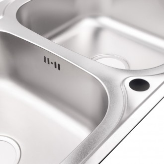 Кухонна мийка Lidz 7948 0,8 мм Satin (LIDZ7948SAT8) виготовлена з нержавіючої ст. . фото 6