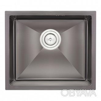 Кухонна мийка Qtap D4843BL 2.7/1.0 мм Black (QTD4843BLPVD2710) виготовлена з вис. . фото 1