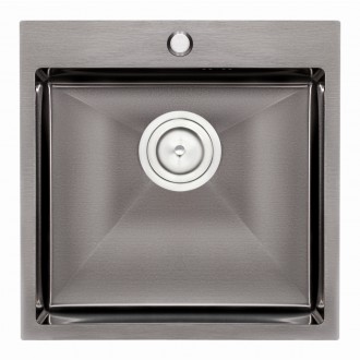 Кухонна мийка Qtap D5050BL 2.7/1.0 мм Black (QTD5050BLPVD10) виготовлена з висок. . фото 2