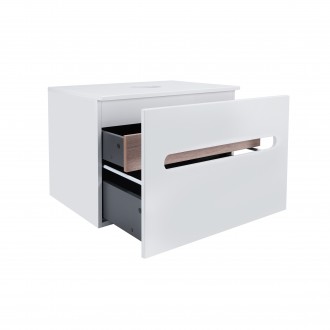 Підвісна тумба Qtap Virgo 700х476х469 White/Whitish oak зі стільницею QT1879TPА7. . фото 4