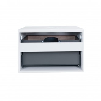 Підвісна тумба Qtap Virgo 700х476х469 White/Whitish oak зі стільницею QT1879TPА7. . фото 9