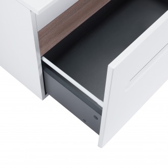 Підвісна тумба Qtap Virgo 700х476х469 White/Whitish oak зі стільницею QT1879TPА7. . фото 7