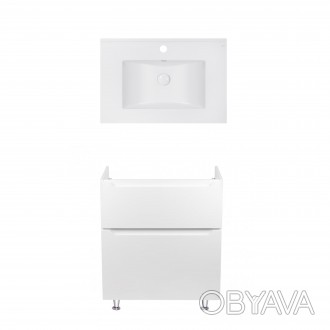 Комплект Qtap тумба підлогова Scorpio 700х825х460 мм White + раковина урізна Alb. . фото 1