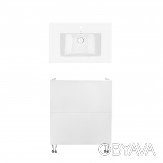 Комплект Qtap тумба підлогова Tern 700х725х437 мм White + раковина урізна Albatr. . фото 1