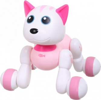 Игрушка детская котик-интерактивный робот 15см розовый Робот на колесах имеет ре. . фото 2