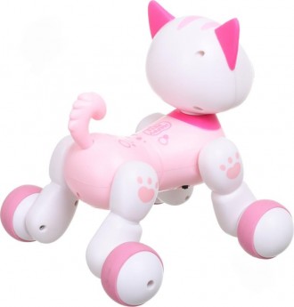 Игрушка детская котик-интерактивный робот 15см розовый Робот на колесах имеет ре. . фото 3