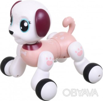 Игрушка детская собачка-робот на радиоуправлении 15см розовая Робот на колесах и. . фото 1