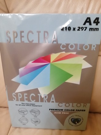 Папір кольоровий SPECTRA COLOR А4 160 г/м2 120 , голобий, 500 аркушів. В наявнос. . фото 2