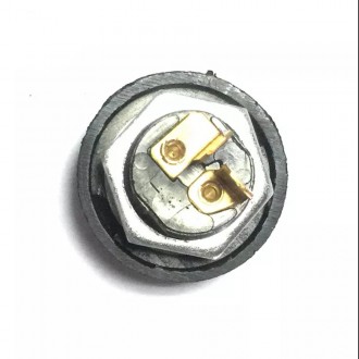 Кнопка пускова (роз'єм під клему Т-подібний латунний) колір кнопки чорний символ. . фото 3