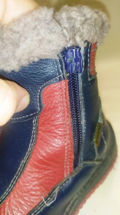 Дитячі зимові черевички, кольори - червоний з синім.
НАТУРАЛЬНА ШКІРА, НЕ КОЖЗА. . фото 5