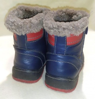 Дитячі зимові черевички, кольори - червоний з синім.
НАТУРАЛЬНА ШКІРА, НЕ КОЖЗА. . фото 4