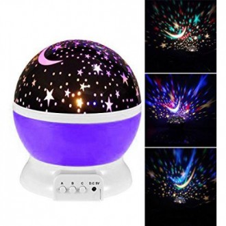 Ночник куля проектор зоряне небо Star Master Dream QDP01 Purple
Круглий нічник-п. . фото 3