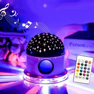 Проектор зоряне небо нічник куля Star Master Bluetooth music
Круглий нічник-прое. . фото 3