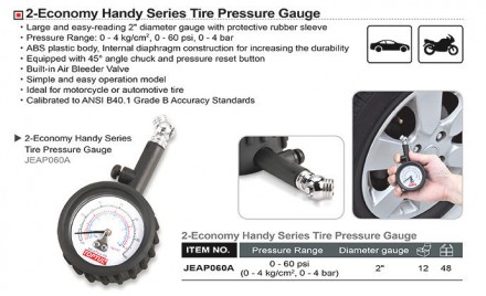 Манометр шинний Toptul JEAP060A допоможе Вам точно вимірювати тиск у шинах легко. . фото 5
