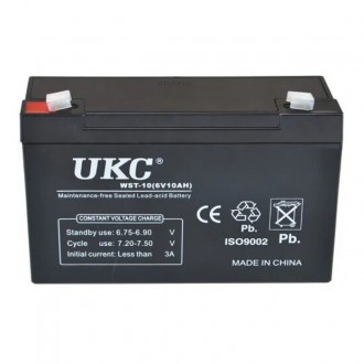 Акумулятор свинцево-кислотний UKC Battery WST-10 6V 10AhЕлектроліт в акумуляторі. . фото 2