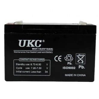 Акумулятор свинцево-кислотний UKC Battery WST-10 6V 10AhЕлектроліт в акумуляторі. . фото 3