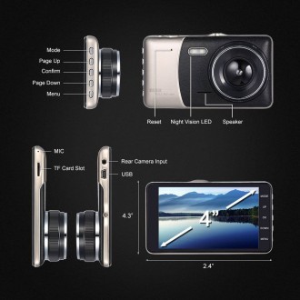 Відеореєстратор Strong 5030ST з двома камерами - 4,0-дюймовий екран і великий ши. . фото 16