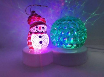 Світлодіодний диско шар + Сніговик, світильник новорічний Supretto Led Magic Bal. . фото 3