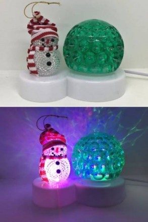 Світлодіодний диско шар + Сніговик, світильник новорічний Supretto Led Magic Bal. . фото 4