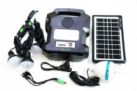 Портативная солнечная автономная система Solar GDLite GD-1000A + FM радио + Blue. . фото 2