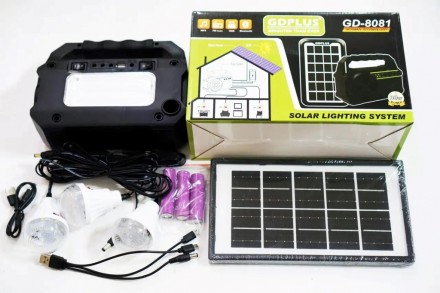 Портативная солнечная автономная система Solar GDPlus GD-8081 + FM радио + Bluet. . фото 5