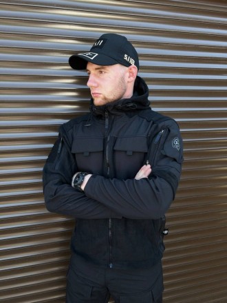 
 
 Флісова куртка чорна з захисними накладками , щільність- 350 г/м2
Виробництв. . фото 3