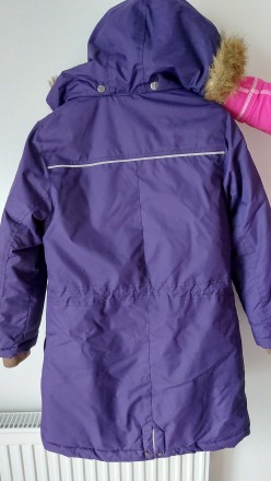 Замечательная тёплая удлинённая курточка фиолетового цвета.Большемерит.Замеры на. . фото 4