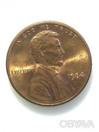 #653 США 1 цент 1984 Лінкольн Цент (без мітки монетного двору)