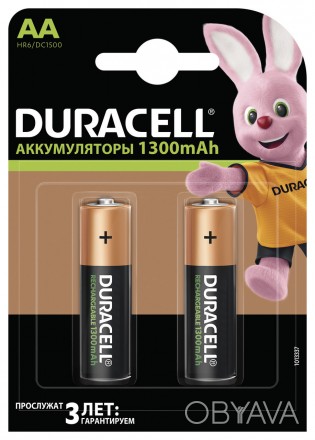 Аккумуляторы Duracell Rechargeable AA емкостью 1300 мАh можно перезаряжать до 10. . фото 1