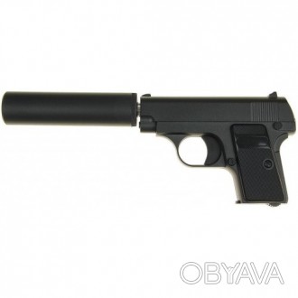 Игрушечный пистолет Galaxy на пульках COLT25 с глушителем G1A Черный