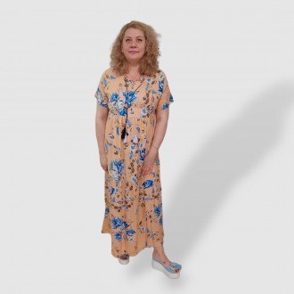 Турецкие платья из штапеля в пол Merve Moda
Штапельное женское платье большого р. . фото 6