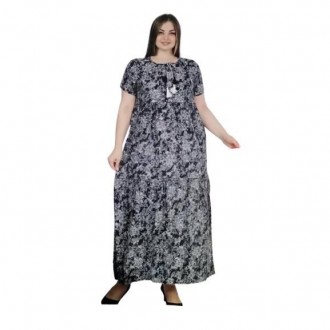 Турецкое штапельное длинное платье в пол размеры 48-56 Merve Moda 422
Штапельное. . фото 2