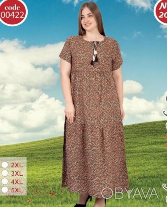 Летнее штапельное платье Турция размер 48 Merve Moda 422 Зеленый, 2XL