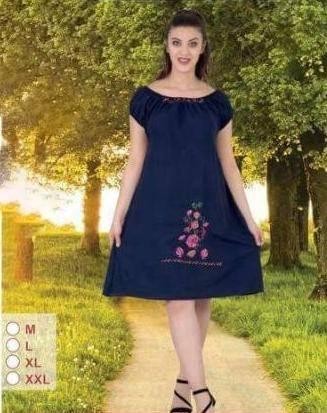 Женское прямое платье-миди c вышивкой (р.50-56), штапель, Турция Merve Moda 298
. . фото 7