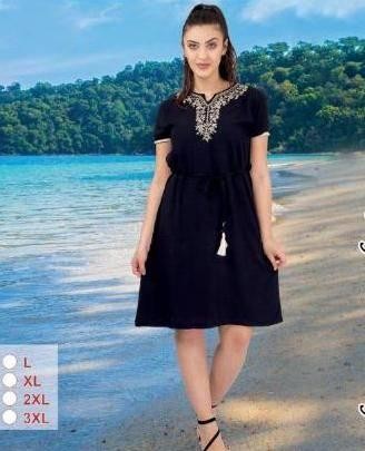 Турецкое штапельное летнее платье миди c вышивкой, большие размеры (р.50-56), шт. . фото 8
