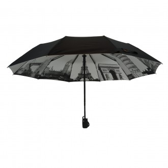 Женский зонт полуавтомат на 10 спиц из фибергласса с пластиковым окончанием, кра. . фото 5